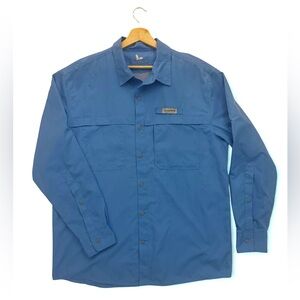 FIELD & STREAM MEN'S LONG SLEEVE BLUE FISHING SHIRT - SIZE L